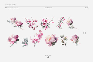 Hanami, Peonies And Sakura Patterns