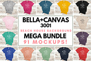 Bella Canvas 3001 Mockup On Wood, a Household Mockup by lock and page (Thumbnail 1 of 93)