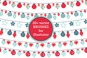 Christmas vector brushes & pattern, a Brush Add-On by MM Studio (Thumbnail 2 of 7)