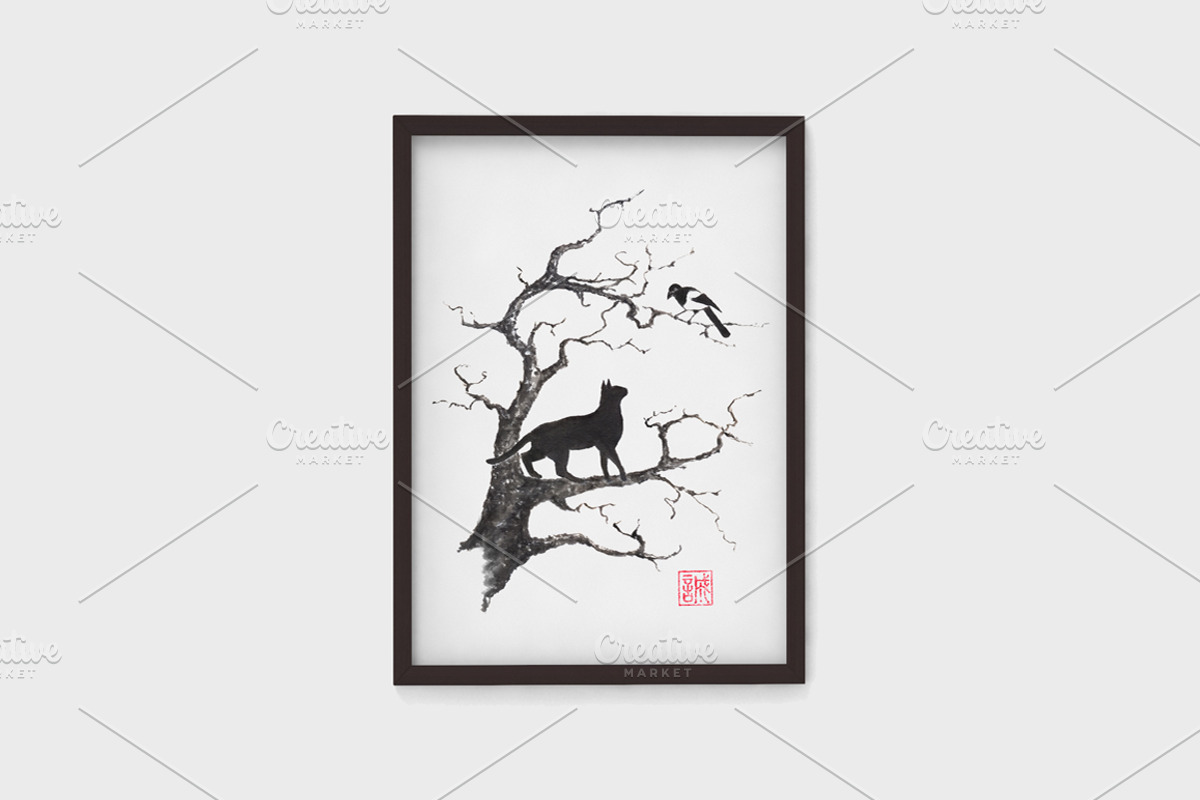 Dangerous conversations ink painting, an Animal Illustration by Quetzal Art (Photo 3 of 4)