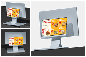 Restaurant Menu on Screen Mockup, a Wearable Device Mockup by Unerispace