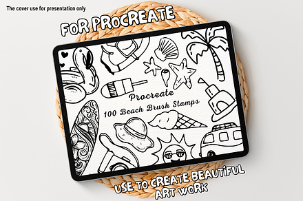 100 Beach Procreate Stamps