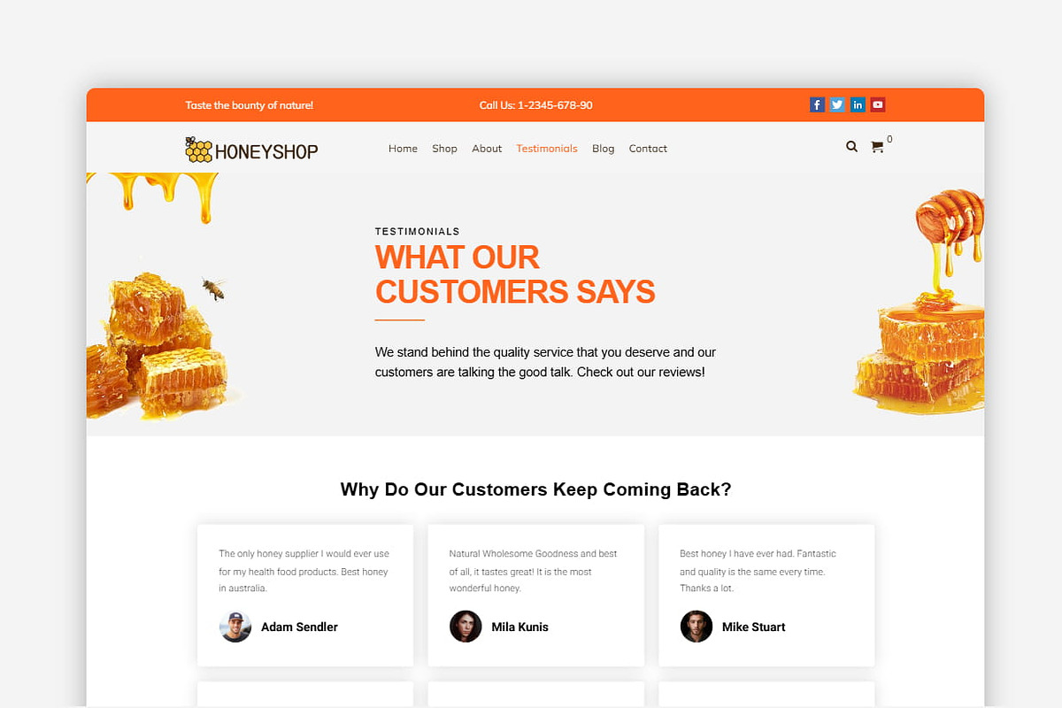 Honey Shop WordPress Theme, a WordPress Template by Your Theme Shop (Photo 5 of 10)