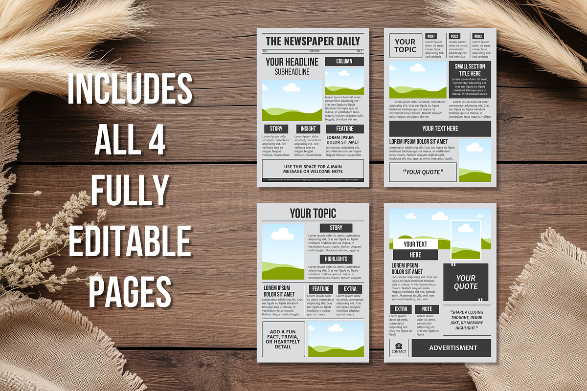 Vintage Newspaper Template, a Magazine Template by ZoloDesignHub (Photo 3 of 10)