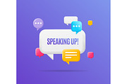 3d Lets Talk Banner Concept Cartoon, an Object Graphic by Vector and Templates (Thumbnail 2 of 2)