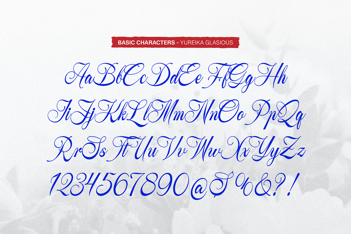 Yureika Glasious Classic Script, a Script Font by gracetype_studio (Photo 9 of 11)