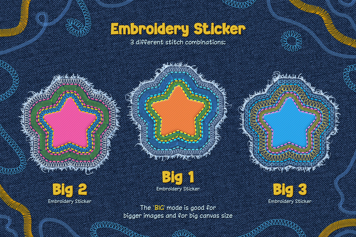 Embroidery Sticker Photoshop Action, an Action Add-On by Andrew Skoch Design (Photo 3 of 6)