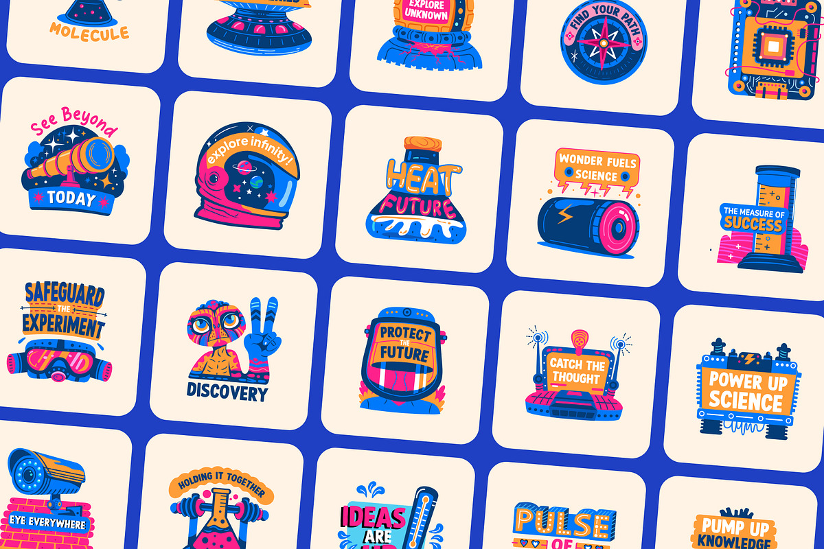 Science Stickers Set, an Emoji Icon by Vectors Market (Photo 6 of 8)