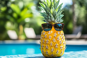 Stylish pineapple with sunglasses, a Food & Drink Photo by MistyDay