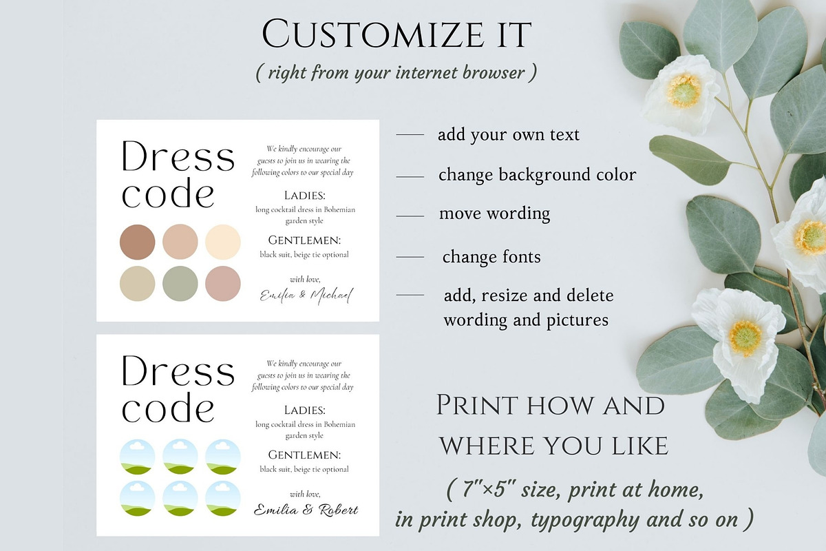 Party Dress code details info card, a Card Template by EvaTemplates (Photo 5 of 6)