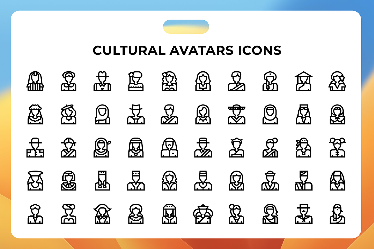 Cultural Avatars Icons, a Duotone Icon by Wencory (Photo 1 of 2)