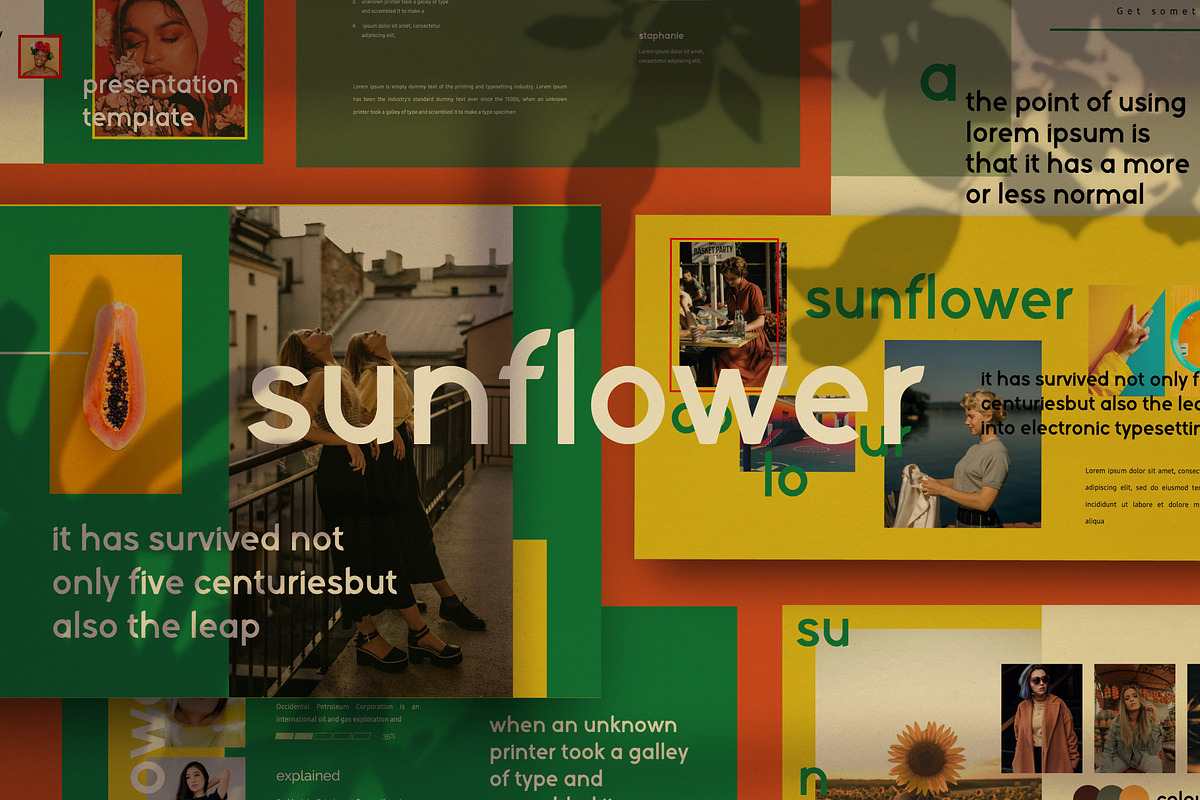 Sunflower - Google Slide, a Presentation Template by Dirtytemp Studio (Photo 1 of 11)