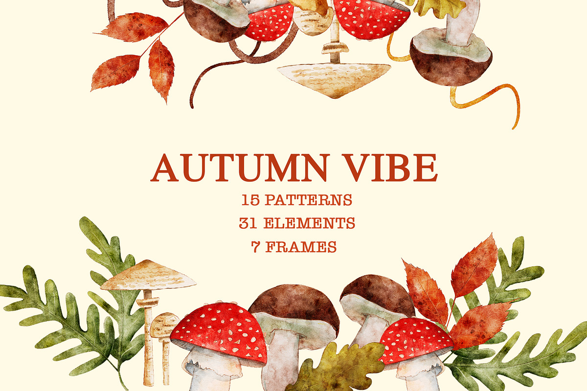Autumn watercolor clipart set, a Seasonal Illustration by KlymchukArtworks (Photo 13 of 13)