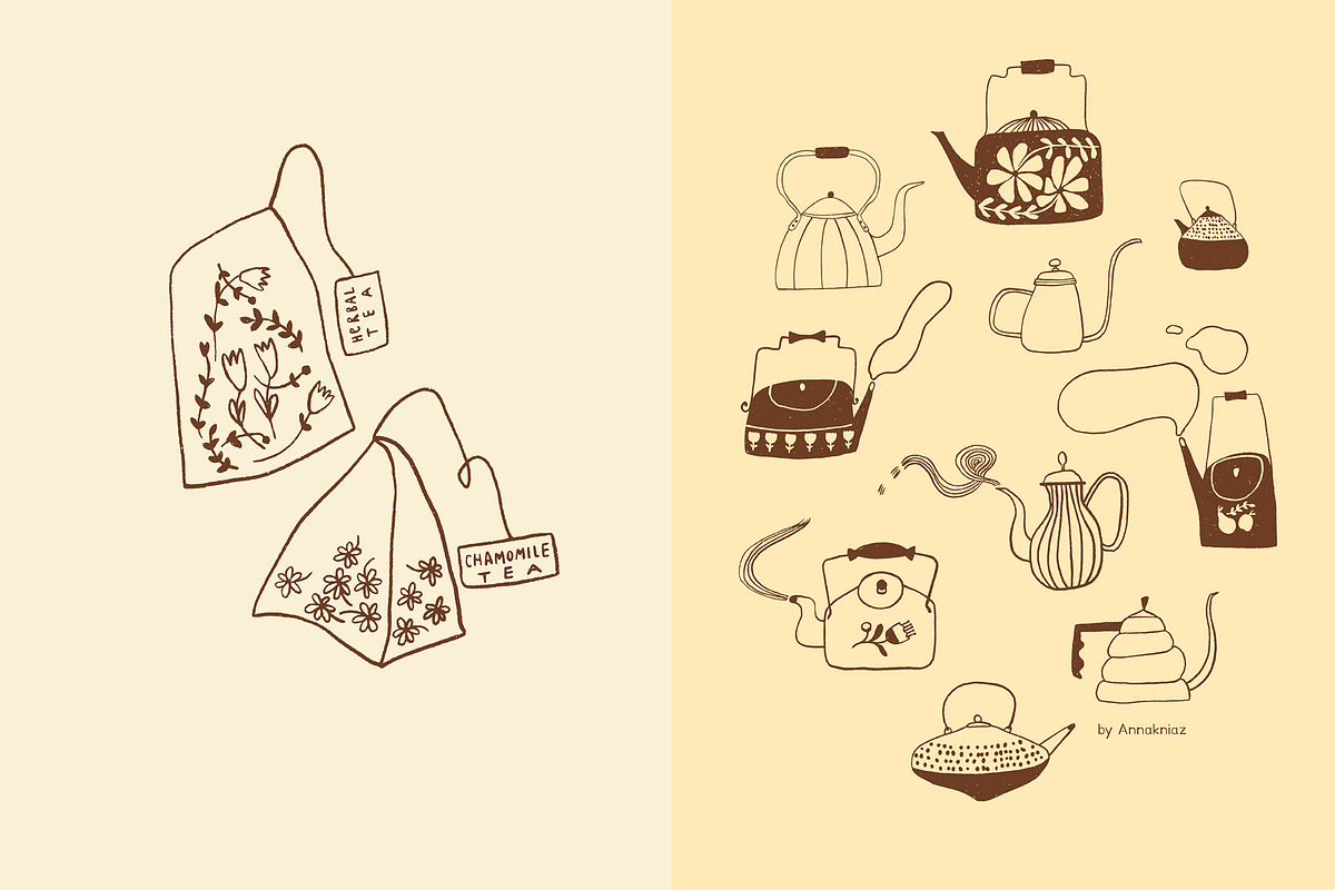 About Coffee and Tea, a Food Illustration by Annakniaz (Photo 3 of 15)