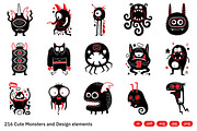 216 Cute Monsters & Design Elements, an Object Illustration by crafty (Thumbnail 3 of 16)