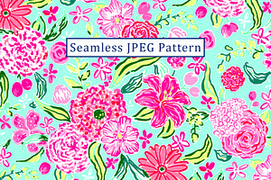 Seamless Preppy Floral Print