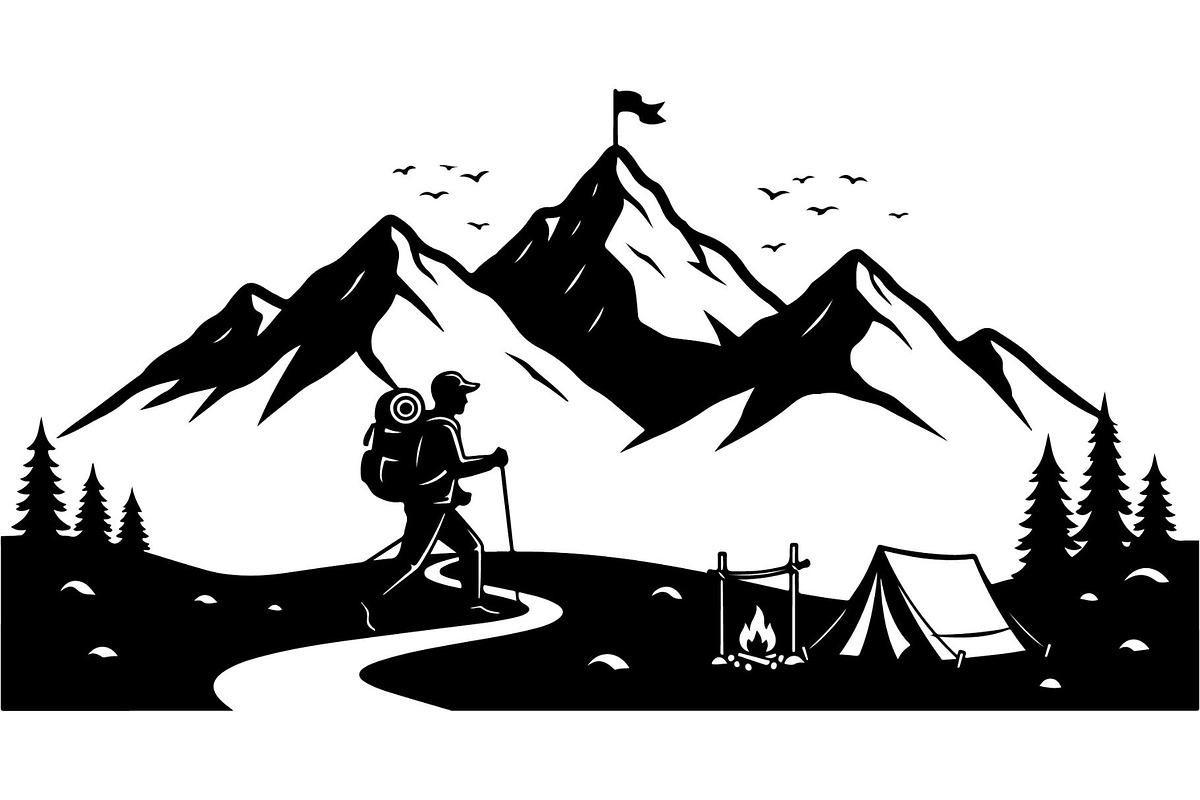 Mountain Range Silhouette, an Object Graphic by Designer_Momina (Photo 11 of 20)