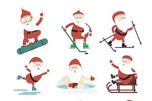 Extreme Santa Winter Sport Vector