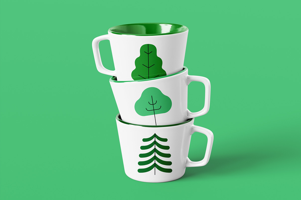 Forest trees, green plants set, a Decorative Illustration by Good Studio (Photo 3 of 3)