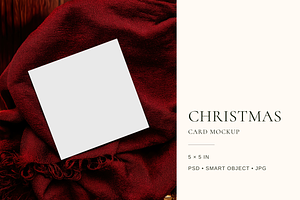 Square X-mas Greeting Card Mockup