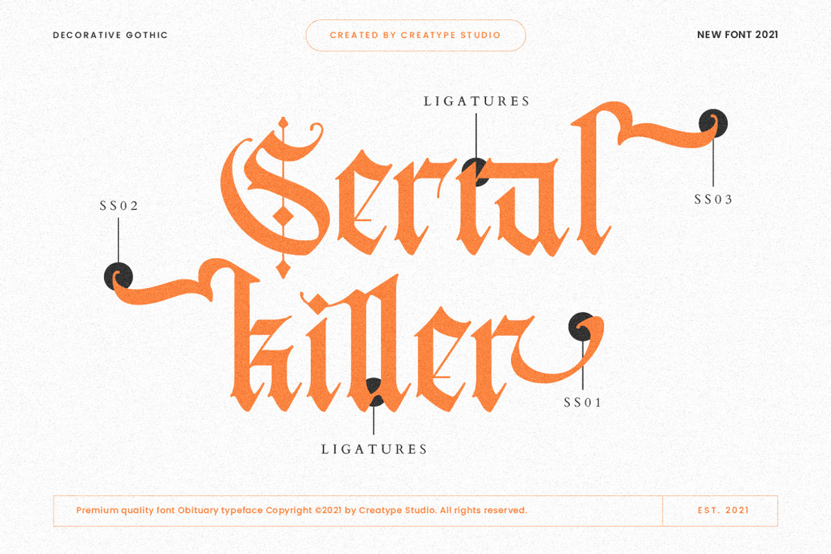 Obituary Decorative Advertisement, a Font by Creatype Studio (Photo 4 of 9)