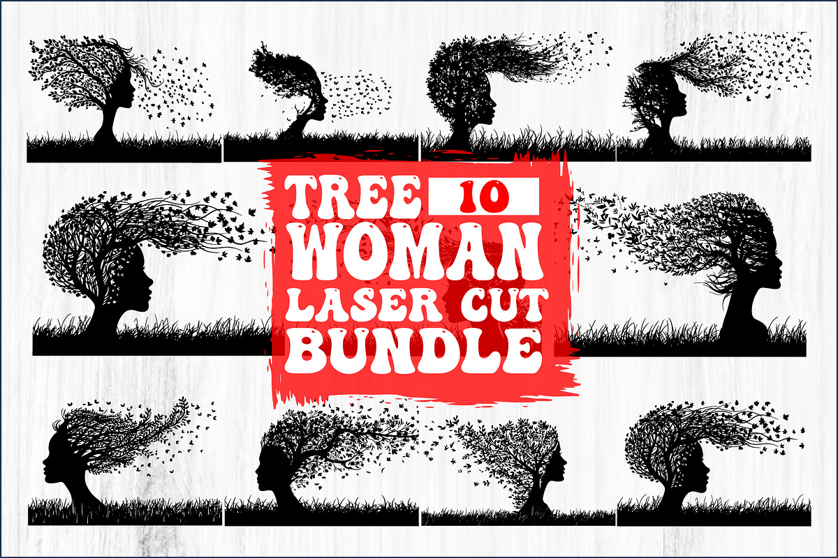 Tree Woman Laser Cut Bundle, an Object Graphic by balal (Photo 2 of 3)