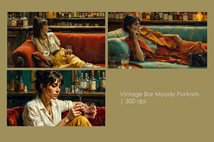 Vintage Bar Moody Portraits, a Person Illustration by StockVerse Creative