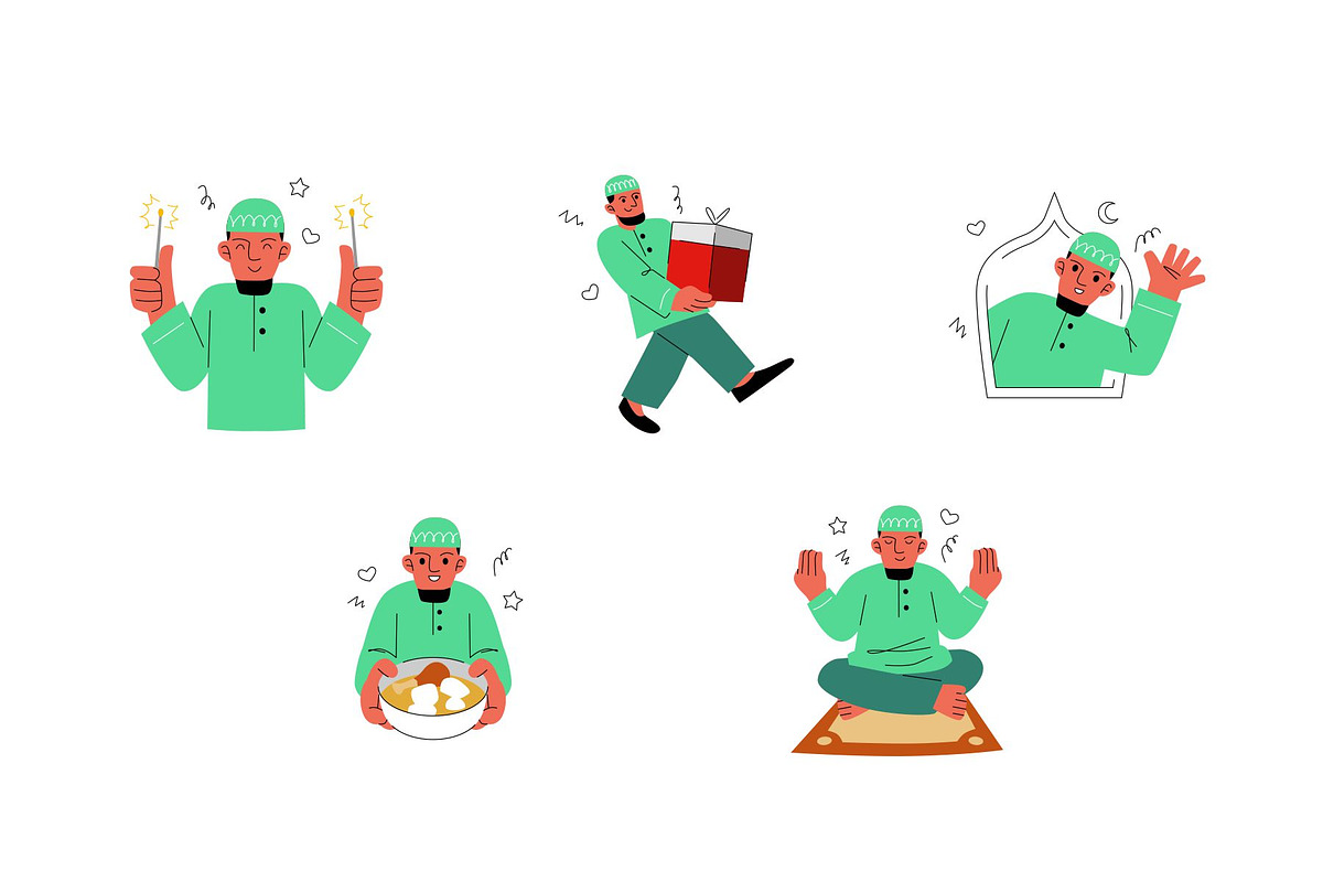 Character Eid Fitr Man Vol 2, a Person Illustration by SLAB! Design (Photo 3 of 3)