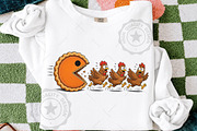 Funny Pumpkin Pie Chasing Turkeys, a Seasonal Illustration by OK Design (Thumbnail 3 of 5)
