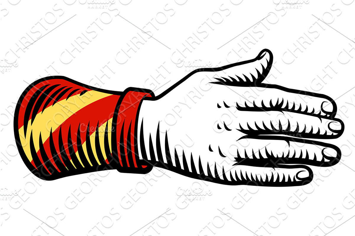 Hand Palm out Back or Rear Vintage, a Person Illustration by Christos Georghiou