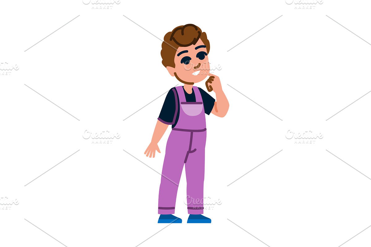 Thoughtful boy making interesting, a Person Illustration by pikepicture