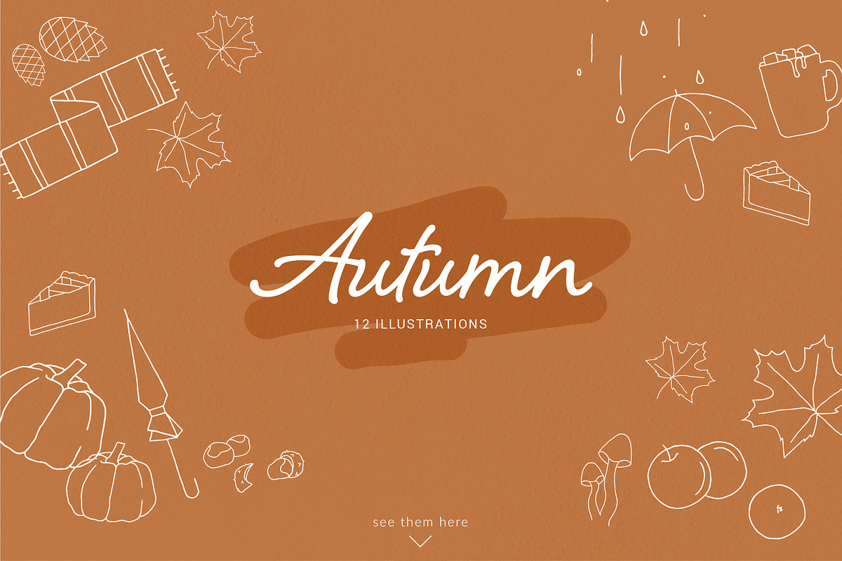 Hand drawn - Seasons Elements, a Seasonal Illustration by Anchors_and_Curves (Photo 4 of 8)