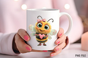 Whimsical Valentine Bee Clipart, an Illustration by Craft Nest (Thumbnail 7 of 10)