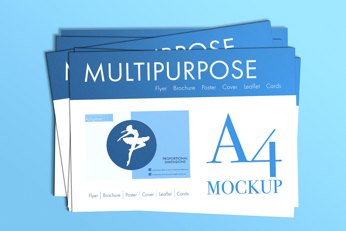 Landscape Multipurpose Flyers Mockup, a Print Template by CleanLines