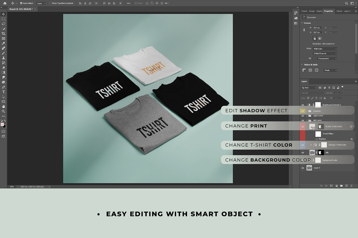 REALISTIC BASIC TSHIRT MOCKUP BUNDLE, a Shirt Mockup by TrendkeyMockups (Photo 8 of 8)