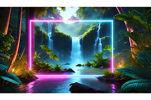 A mystical neon-framed tropical, a Beauty & Fashion Photo by Igor Tichonow