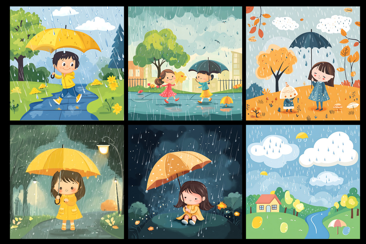 Rainy Weather Coloring Book, an Object Illustration by protabsorkar11 (Photo 6 of 6)