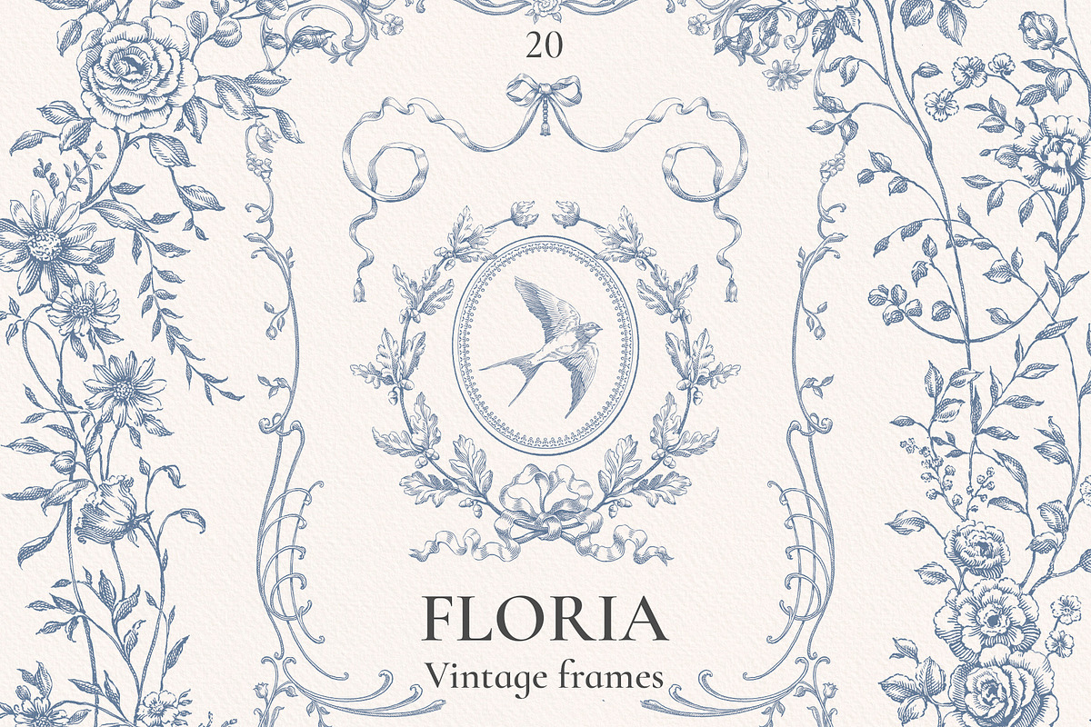 Floria Vintage Png & Vector Frames, a Decorative Illustration by Ekaproeka (Photo 1 of 7)