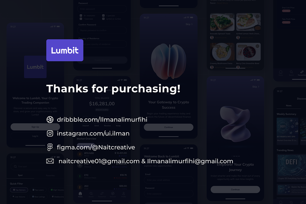 Lumbit - Crypto Wallet Premium APP, an UI Kit Template by Nait Creative (Photo 7 of 7)