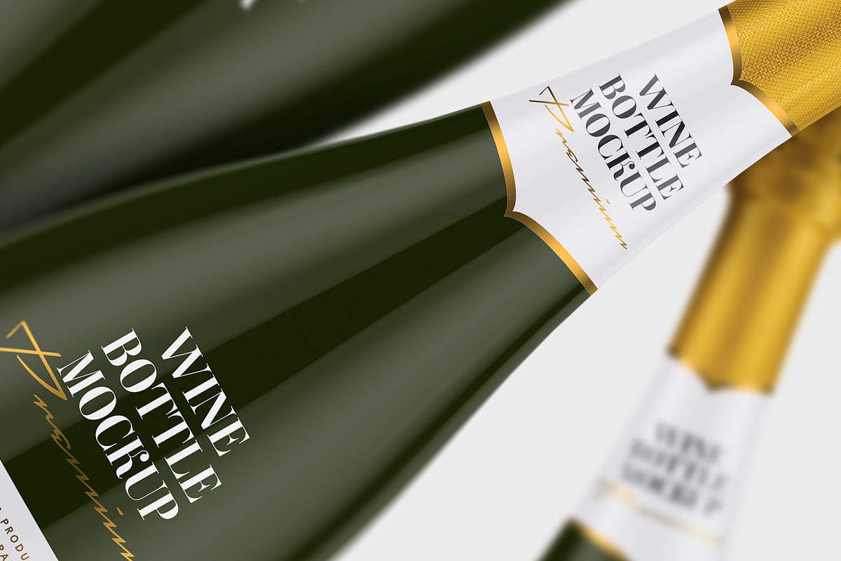 Champagne Green Bottle Mockup, a Packaging Mockup by Graxaim Mock-up (Photo 4 of 7)