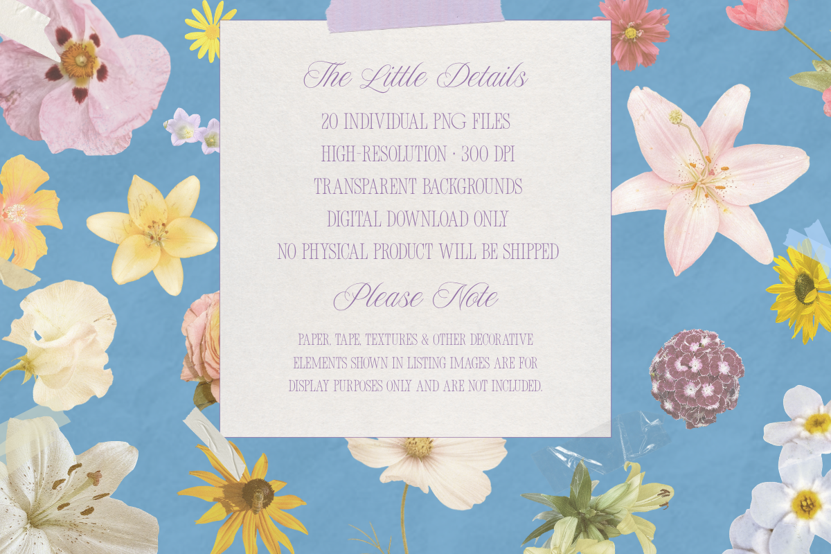 Pretty in Pieces Floral Clip Art, an Object Graphic by Fins and Fiction (Photo 6 of 6)