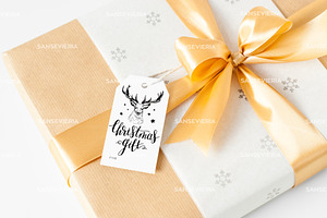 Gift Tag Mock Up - Christmas Box