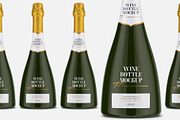 Champagne Green Bottle Mockup, a Packaging Mockup by Graxaim Mock-up (Thumbnail 1 of 7)