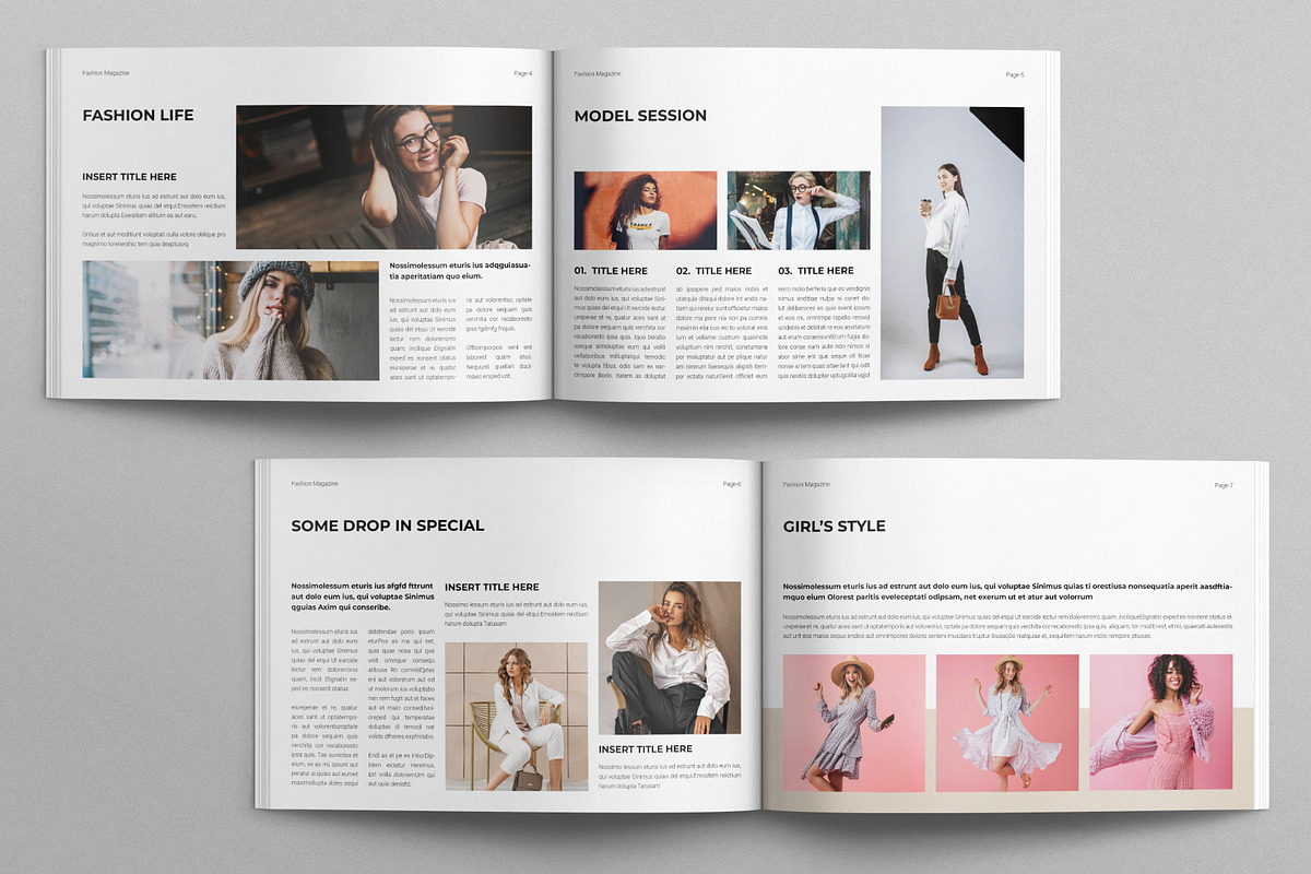 Fashion Magazine Template Landscape, a Magazine Template by E-Type (Photo 3 of 7)