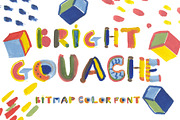 BRIGHT GOUACHE bitmap color font, a Font by Malena (Thumbnail 1 of 7)