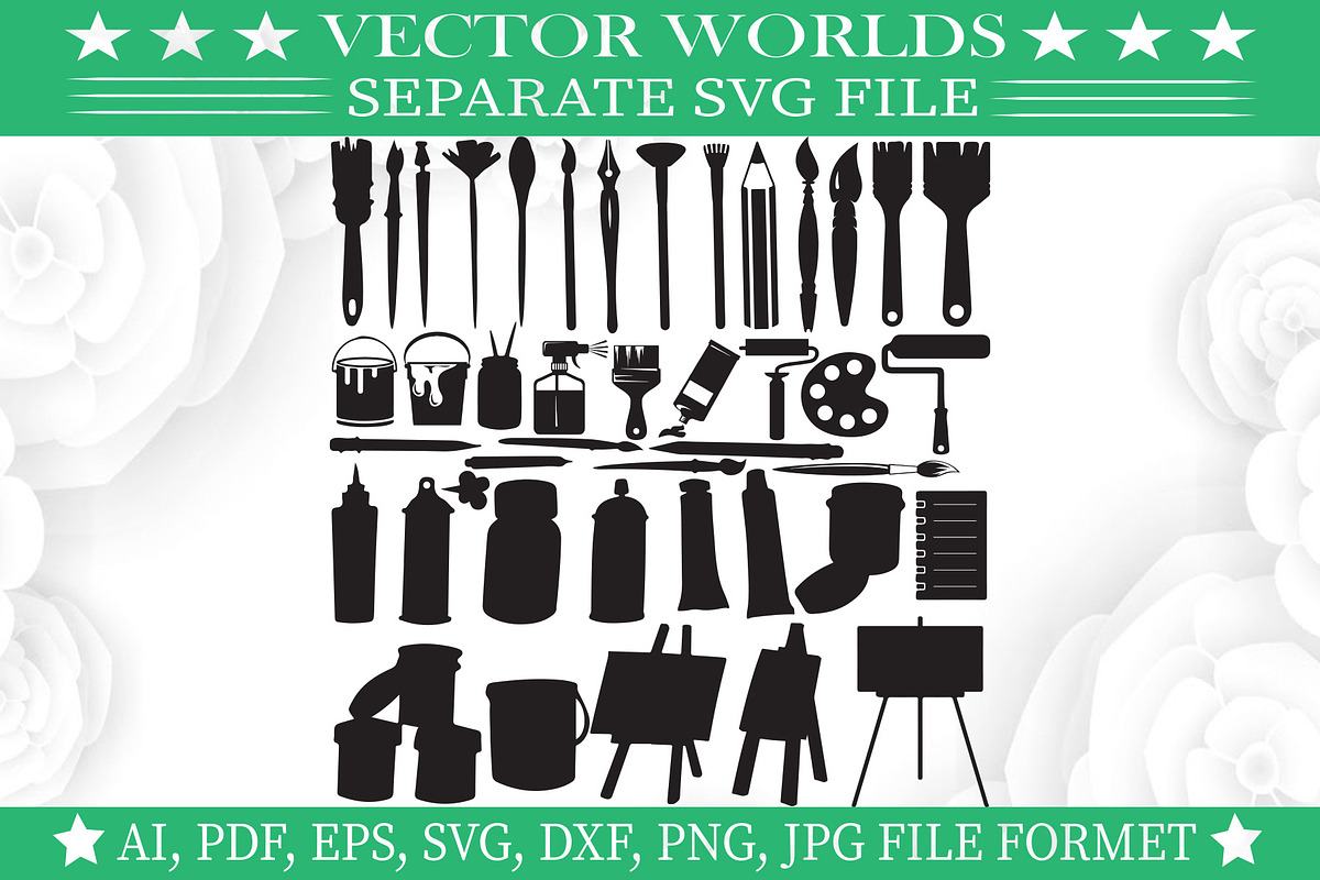 Various Art tools Svg, Tools Svg, an Object Graphic by VectorWorlds (Photo 1 of 3)