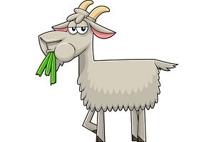 Funny Goat Cartoon Character, an Illustration by HitToon