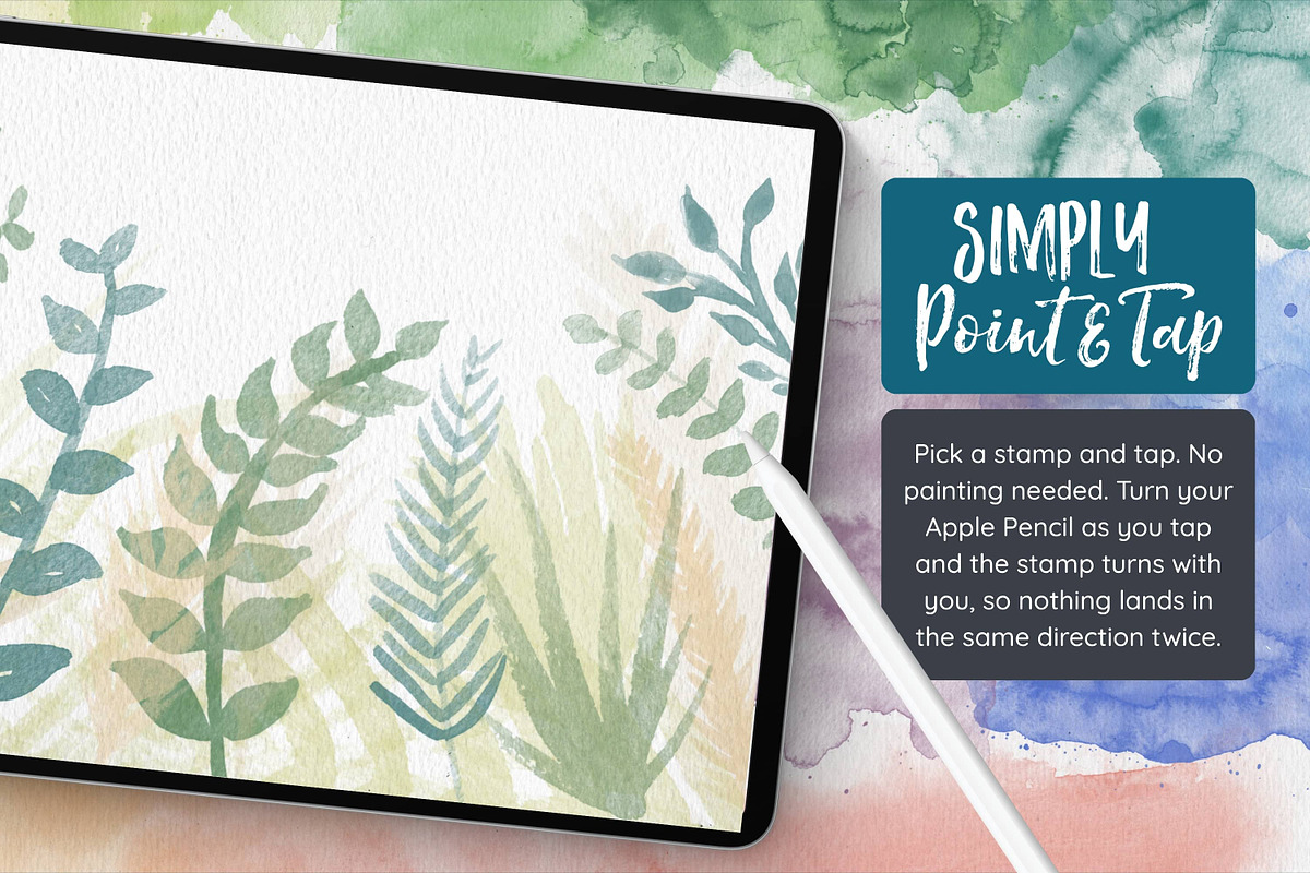 Watercolor Stamps for Procreate, a Brush Add-On by AJ Brushes (Photo 3 of 8)