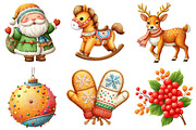 Retro Pastel Christmas Clipart, an Illustration by Craft Nest (Thumbnail 7 of 10)