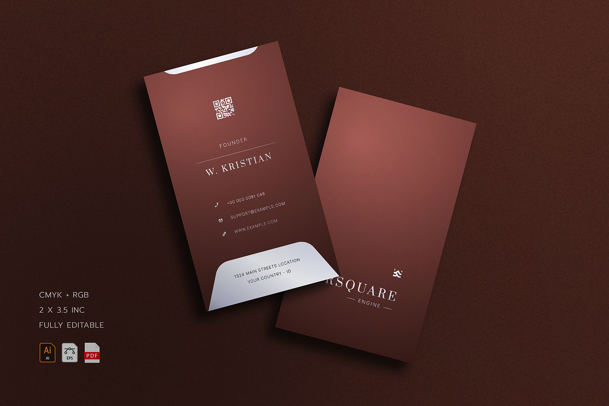 5 in 1 Vertical Luxury Business Card, a Business Card Template by Ctrl space studio (Photo 5 of 6)